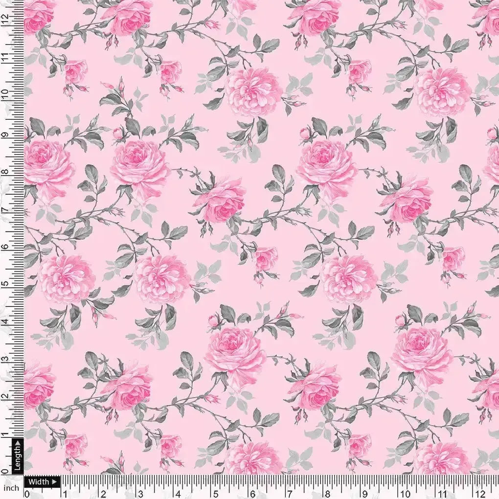 Pink Rose Allover Digital Printed Fabric - Tusser Silk – ts 0 ta06118p2 110 pink rose allover digital printed fabric tusser silk 4