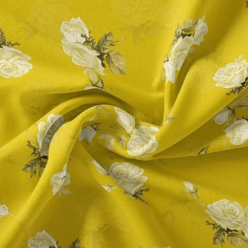 Lemon Yellow Flower Allover Digital Printed Fabric - Tusser Silk – ts 0 ta06831p8 110 lemon yellow flower allover digital printed fabric tusser silk 1
