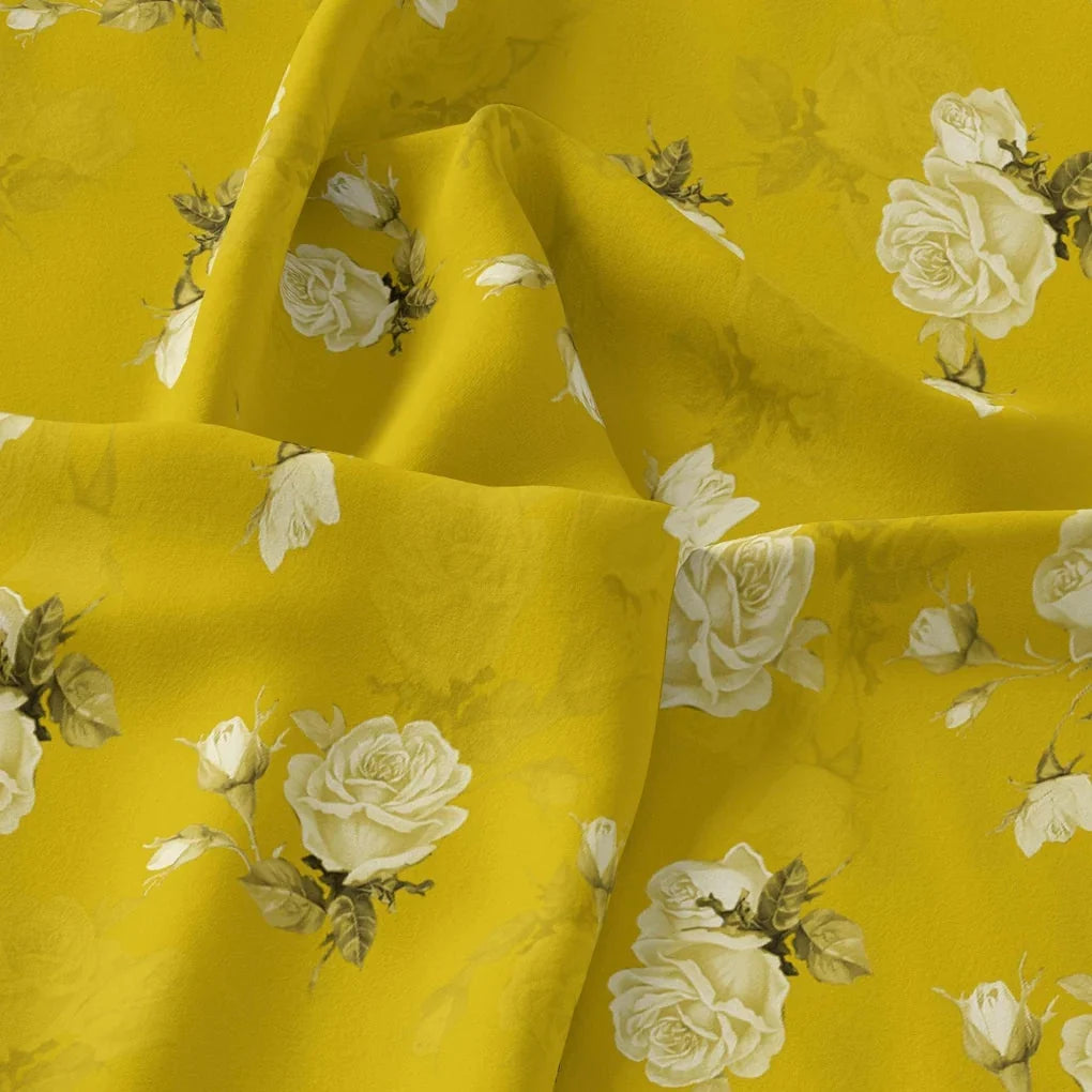 Lemon Yellow Flower Allover Digital Printed Fabric - Tusser Silk – ts 0 ta06831p8 110 lemon yellow flower allover digital printed fabric tusser silk 3