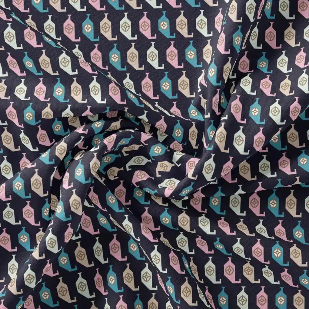 Stylized Leaf Motif Allover Digital Printed Fabric - Tusser Silk – ts 0 ta07535 110 stylized leaf motif allover digital printed fabric tusser silk 1