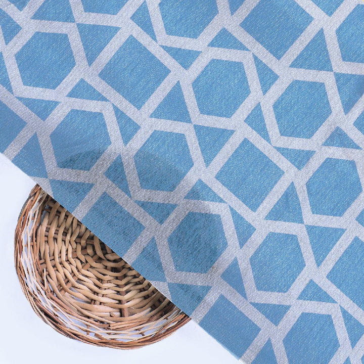 Harlequin Square And Hexagon Digital Printed Fabric - Tusser Silk - FAB VOGUE Studio®