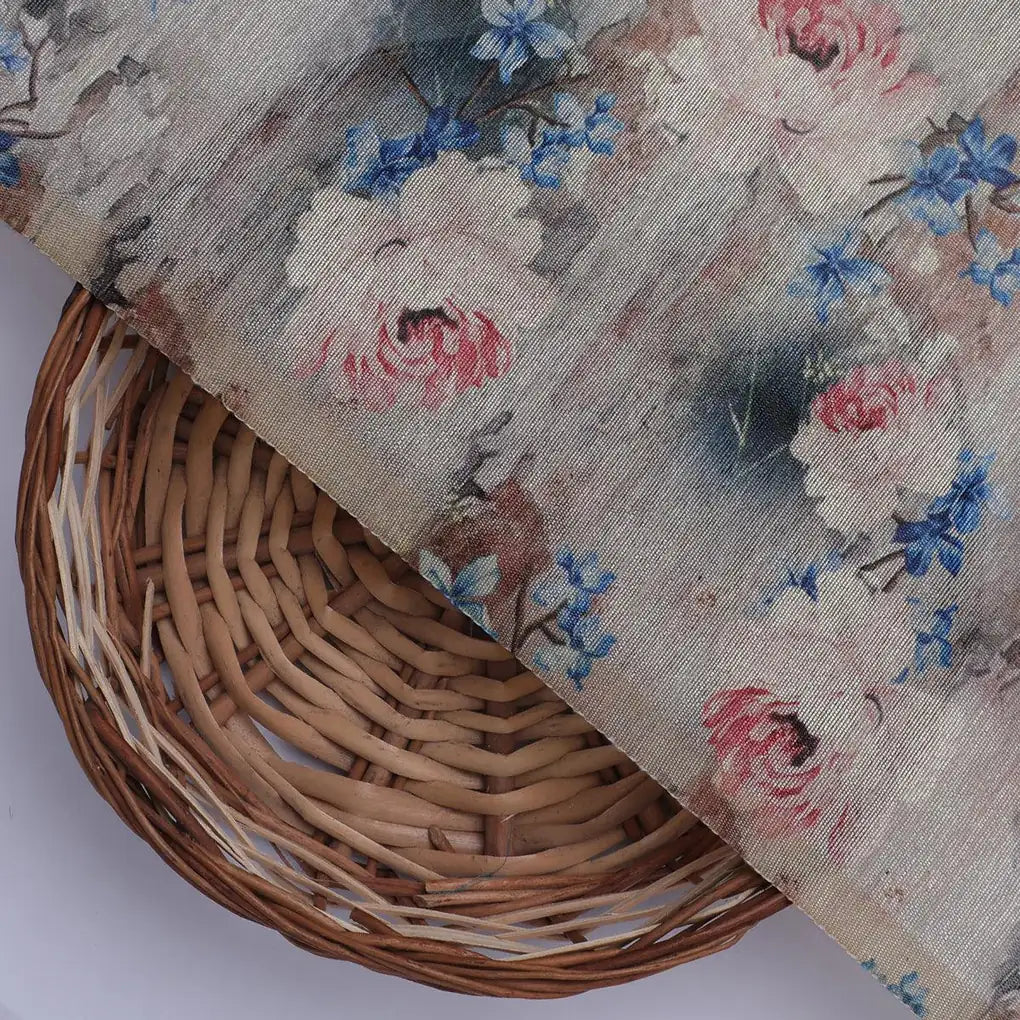 Oil Painted Cool Tiny Magnolia Digital Printed Fabric - Tusser Silk – ts 0 ta08309 110 oil painted cool tiny magnolia digital printed fabric tusser silk 2