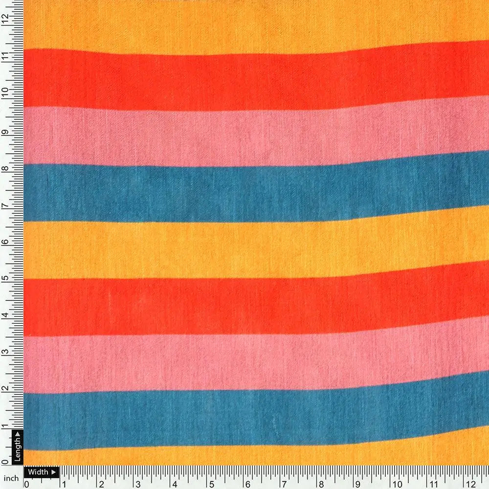 Rainbow Colourful Breton Stripes Digital Printed Fabric - Tusser Silk – ts 0 ta08573 110 rainbow colourful breton stripes digital printed fabric tusser silk 4