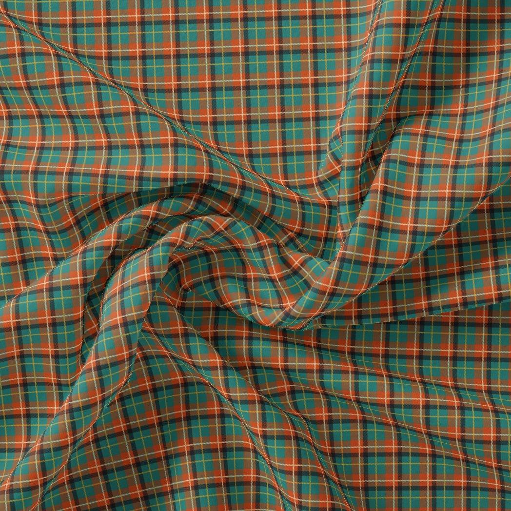 Mini Check Patterns Digital Printed Fabric - Tusser Silk - FAB VOGUE Studio®