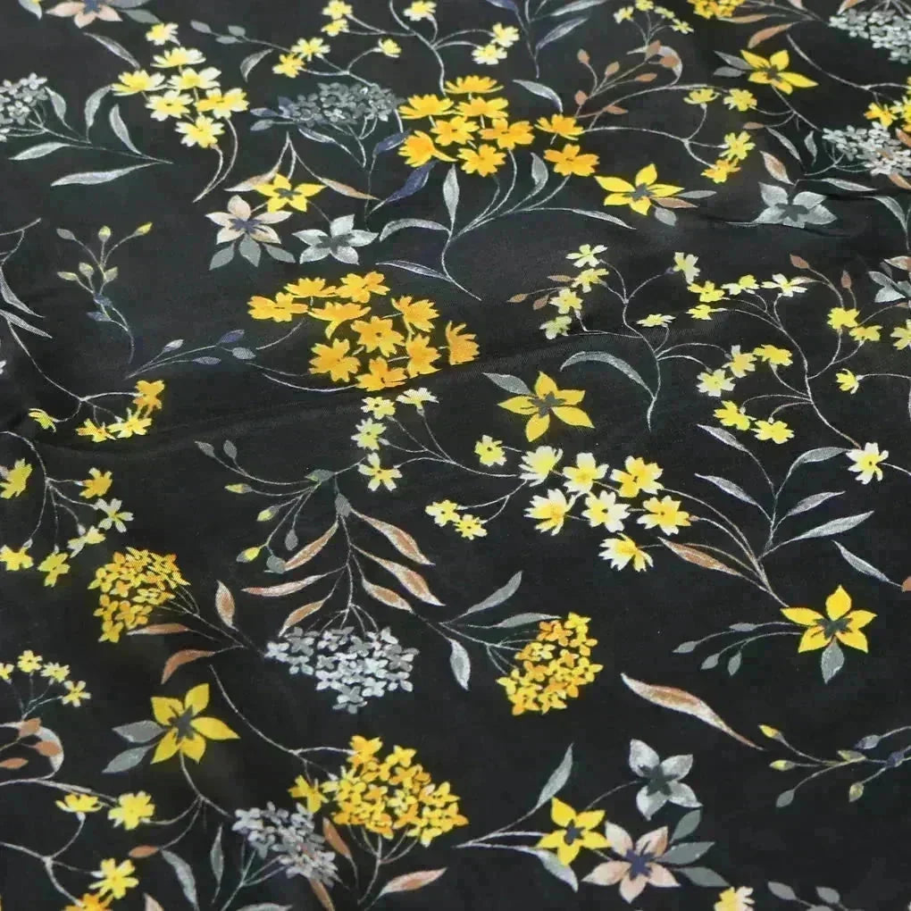 Black and Yellow Flower Ditzy Digital Printed Fabrics – us 0 0ba1004 110 black and yellow flower ditzy digital printed fabrics 3