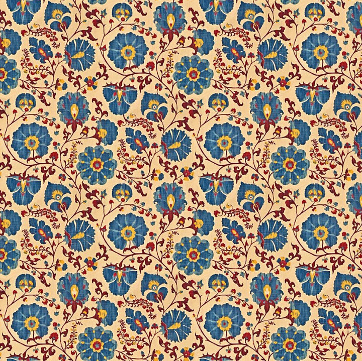 Blue Flower Vine Ditzy Digital Printed Fabrics - FAB VOGUE Studio®