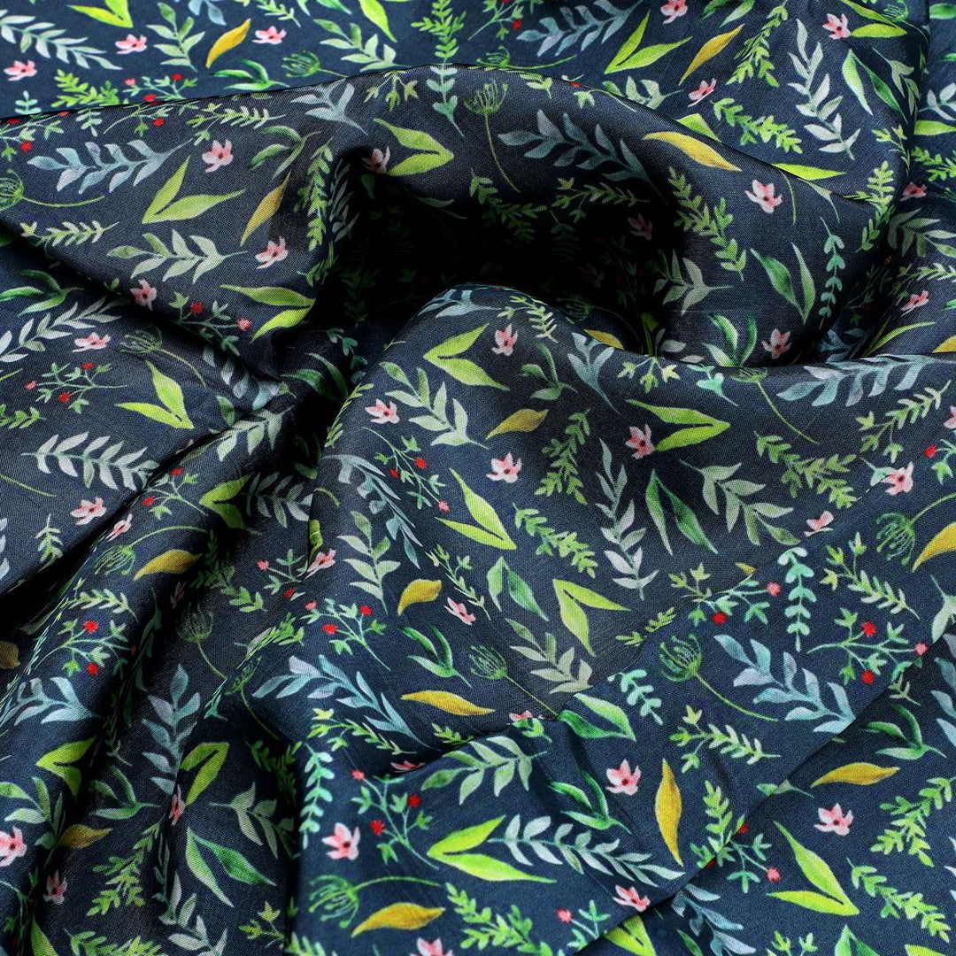 Green Leaves Ditzy Digital Print Fabrics - FAB VOGUE Studio®