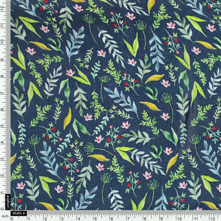 Green Leaves Ditzy Digital Print Fabrics - FAB VOGUE Studio®