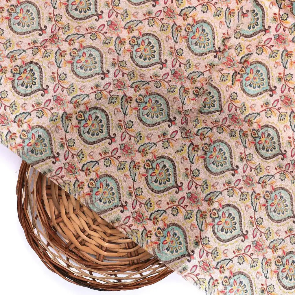 Cream Beautiful Damask Pattern Digital Printed Fabrics – us 0 ba1013 110 cream beautiful damask pattern digital printed fabrics 2