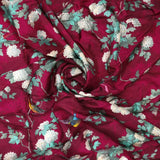 Viscose Upada Silk Digital Printed Fabric with Floral Patterns in Maroon Color – us 0 fvs202213 151 viscose upada silk digital printed fabric with floral patterns in maroon color 1