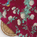 Viscose Upada Silk Digital Printed Fabric with Floral Patterns in Maroon Color – us 0 fvs202213 151 viscose upada silk digital printed fabric with floral patterns in maroon color 2