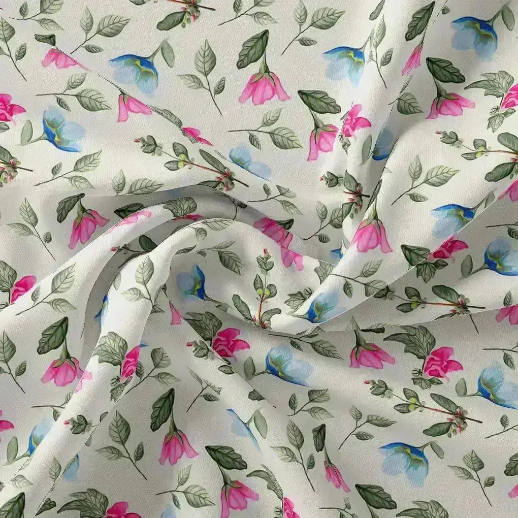 Flower With Olive Leaf Digital Printed Fabric - Upada Silk – us 0 ma0109 110 flower with olive leaf digital printed fabric upada silk 1