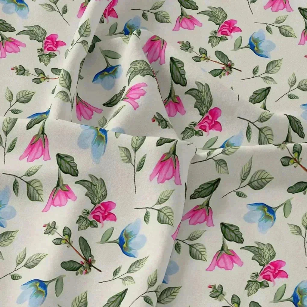 Flower With Olive Leaf Digital Printed Fabric - Upada Silk – us 0 ma0109 110 flower with olive leaf digital printed fabric upada silk 3