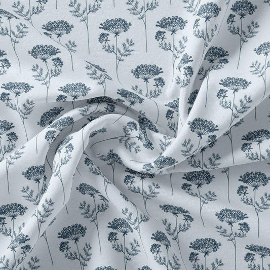 Winter Icy Flower Digital Printed Fabric - Upada Silk - FAB VOGUE Studio®