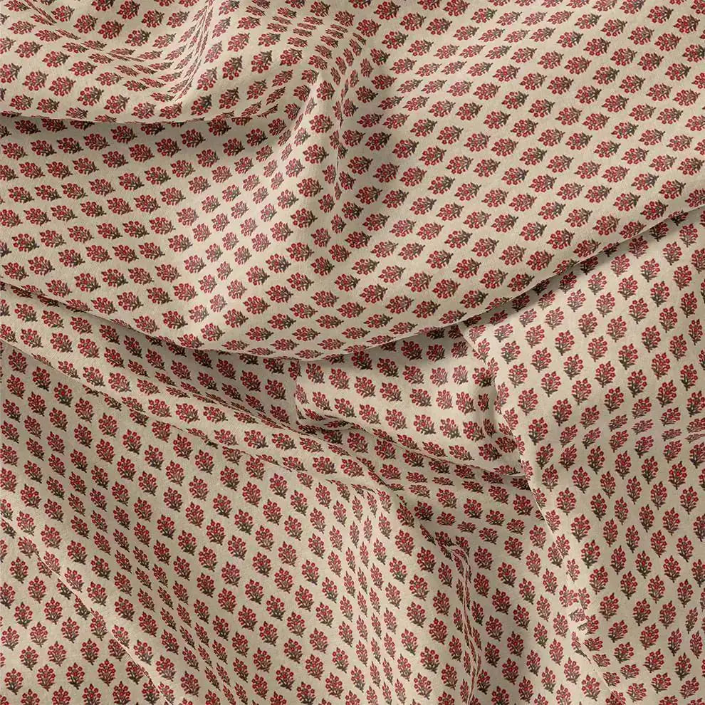 Red Flower Motif Block Digital Printed Fabric - Upada Silk – us 0 ma012675 110 red flower motif block digital printed fabric upada silk 3