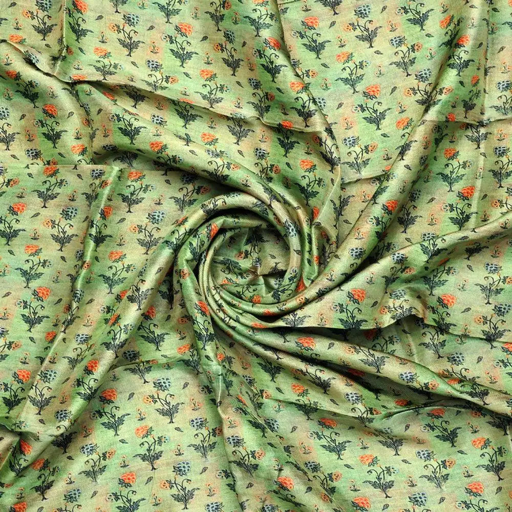 Beautiful Green Seamless Motif Flower Digital Printed Fabric - Upada Silk – us 0 ma0128 110 beautiful green seamless motif flower digital printed fabric upada silk 1