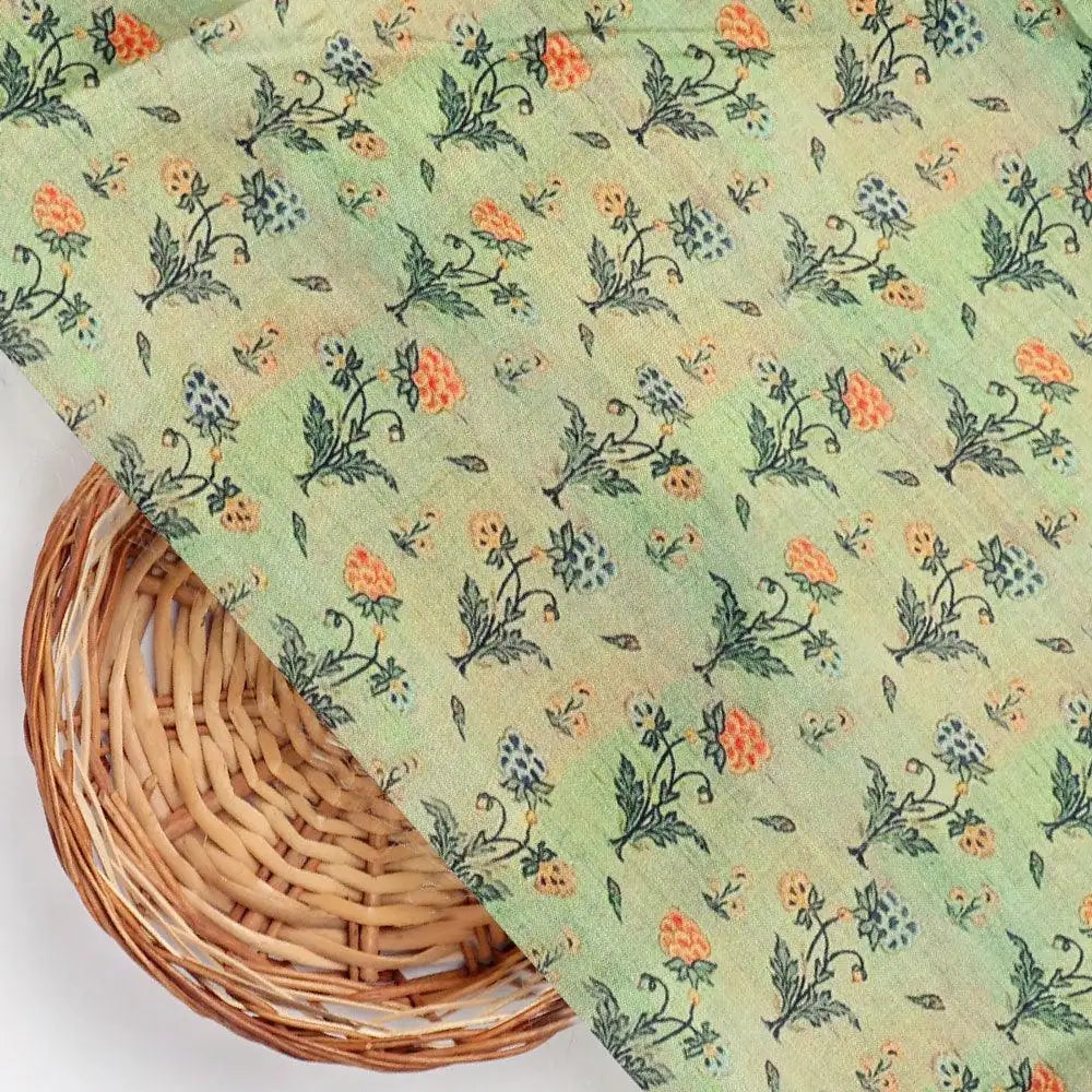 Beautiful Green Seamless Motif Flower Digital Printed Fabric - Upada Silk – us 0 ma0128 110 beautiful green seamless motif flower digital printed fabric upada silk 2