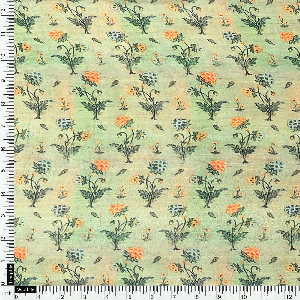 Beautiful Green Seamless Motif Flower Digital Printed Fabric - Upada Silk – us 0 ma0128 110 beautiful green seamless motif flower digital printed fabric upada silk 4