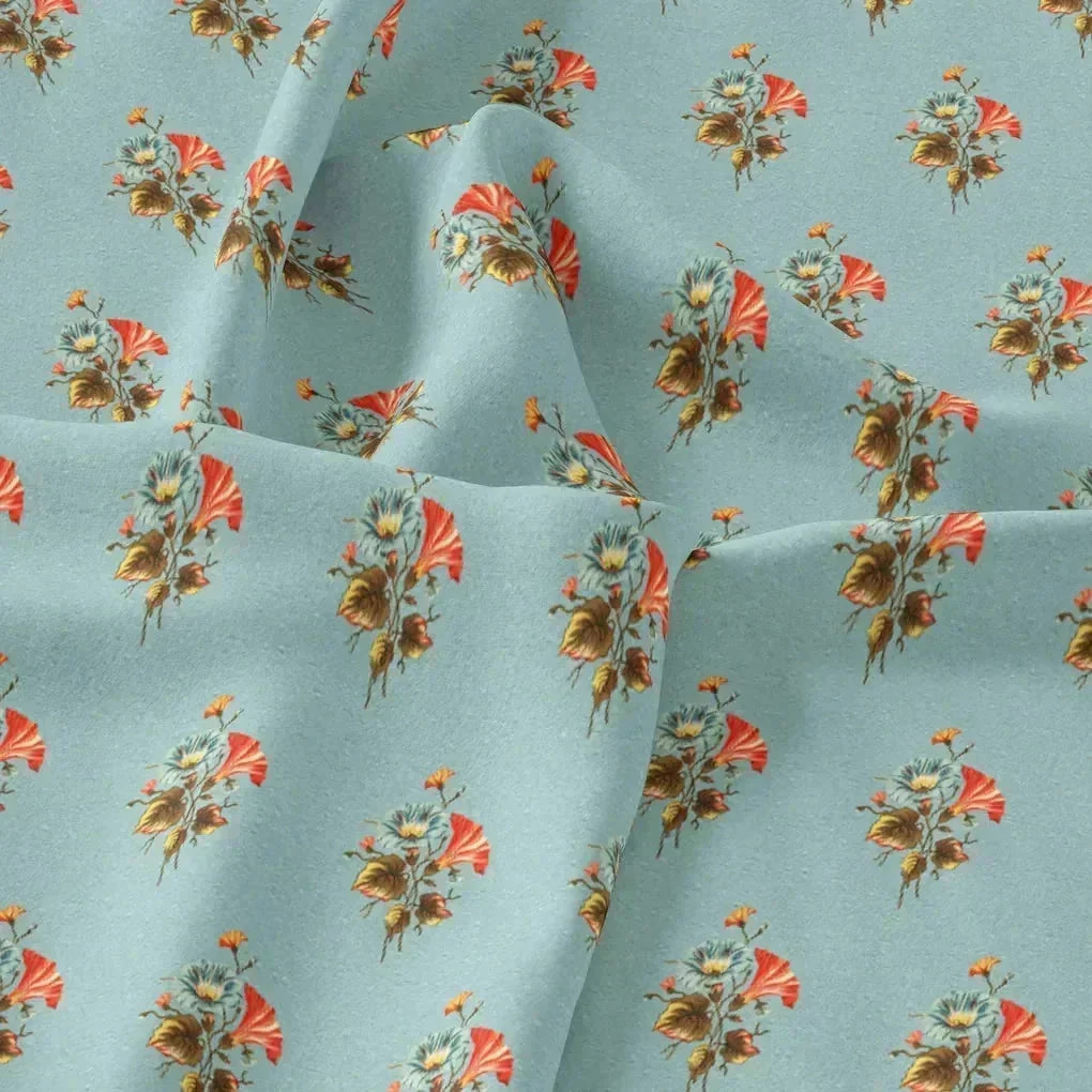 Vintage Flower Repeat Digital Printed Fabric - Upada Silk – us 0 ma0156 110 vintage flower repeat digital printed fabric upada silk 3