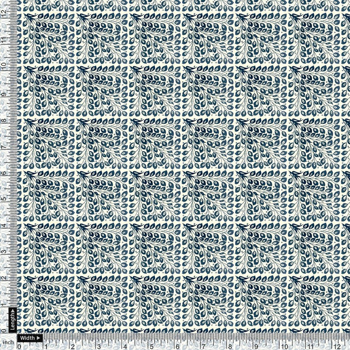 Morpich Block Digital Printed Fabric - Upada Silk - FAB VOGUE Studio®