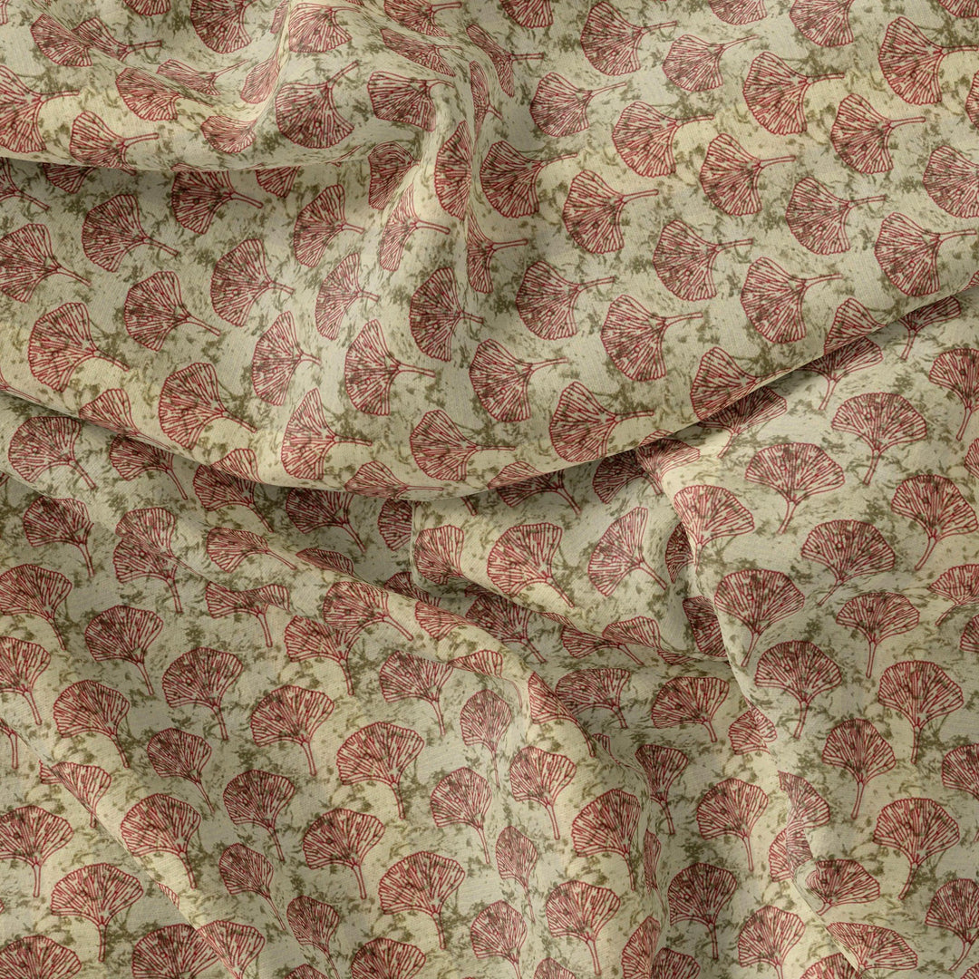 Flower Block Allover Digital Printed Fabric - Upada Silk - FAB VOGUE Studio®