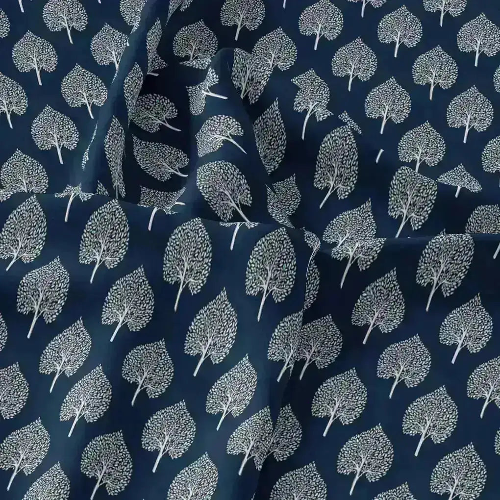Stylized Mepal Leaf Motif Digital Printed Fabric - Upada Silk – us 0 ma02999 110 stylized mepal leaf motif digital printed fabric upada silk 3