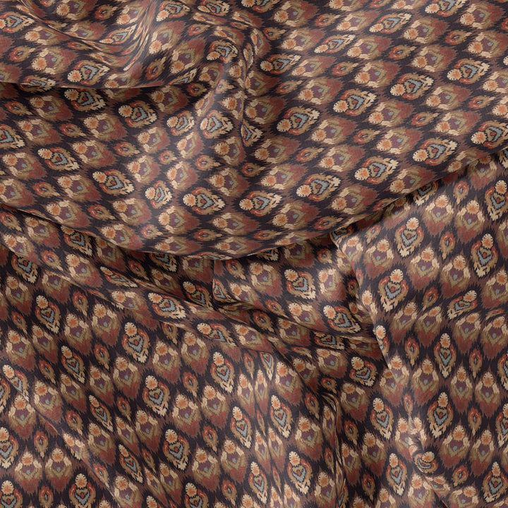 Decorative Vintage Ikat Repeat Digital Printed Fabric - Upada Silk - FAB VOGUE Studio®