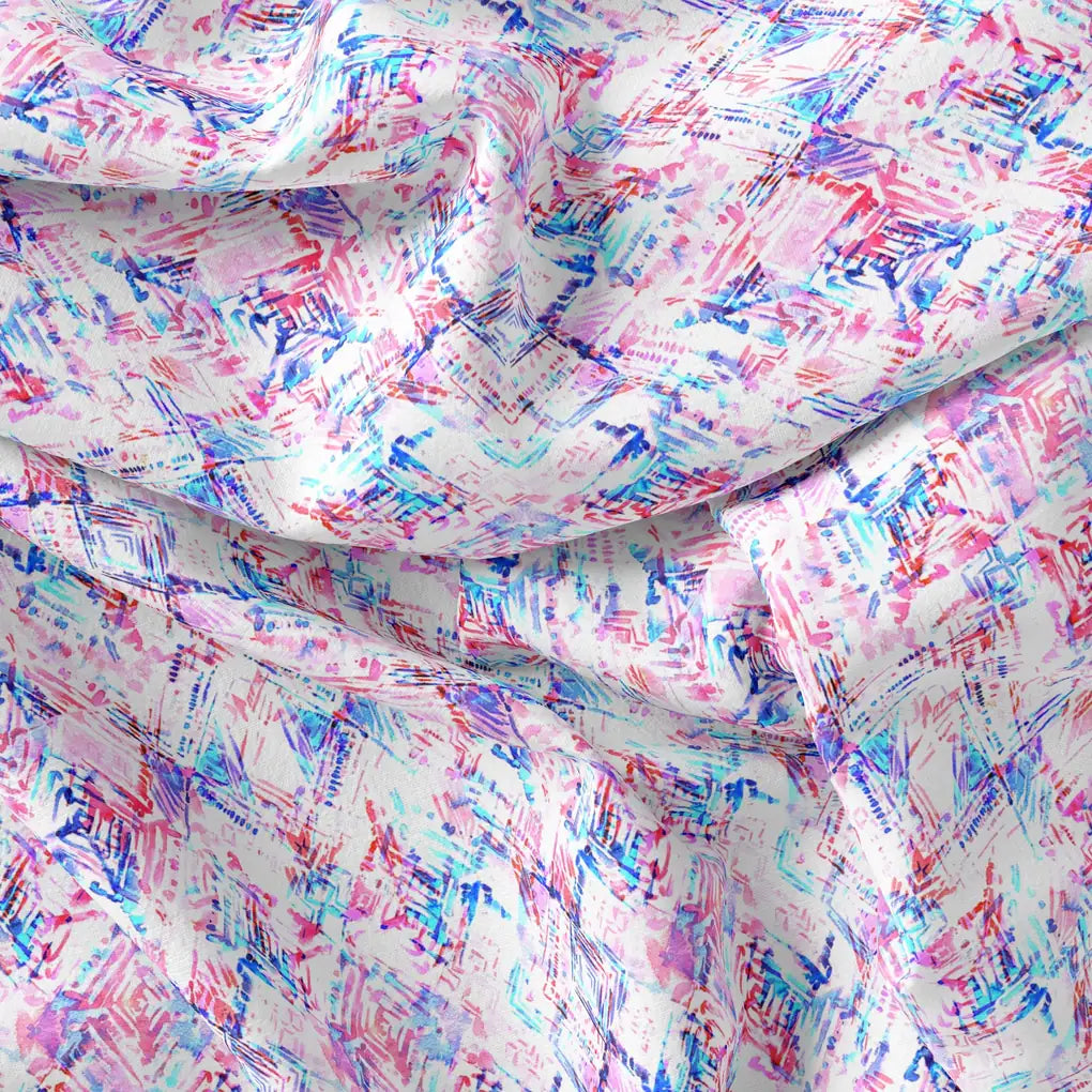 Geometric Colourful Water paint Digital Printed Fabric - Upada Silk – us 0 ta0104 110 geometric colourful water paint digital printed fabric upada silk 3