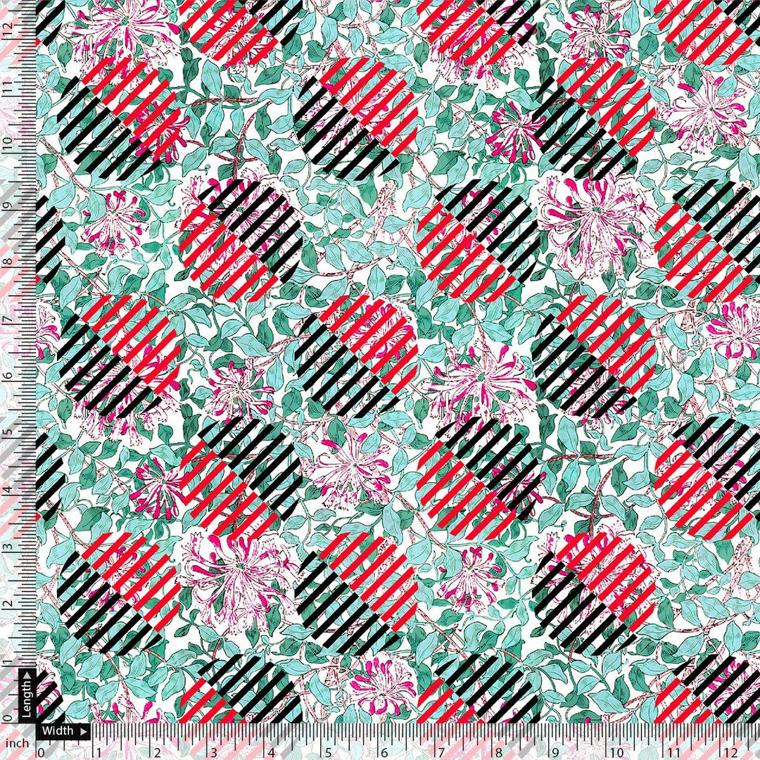Romantic Valley Of Pink Flower Digital Printed Fabric - Upada Silk - FAB VOGUE Studio®