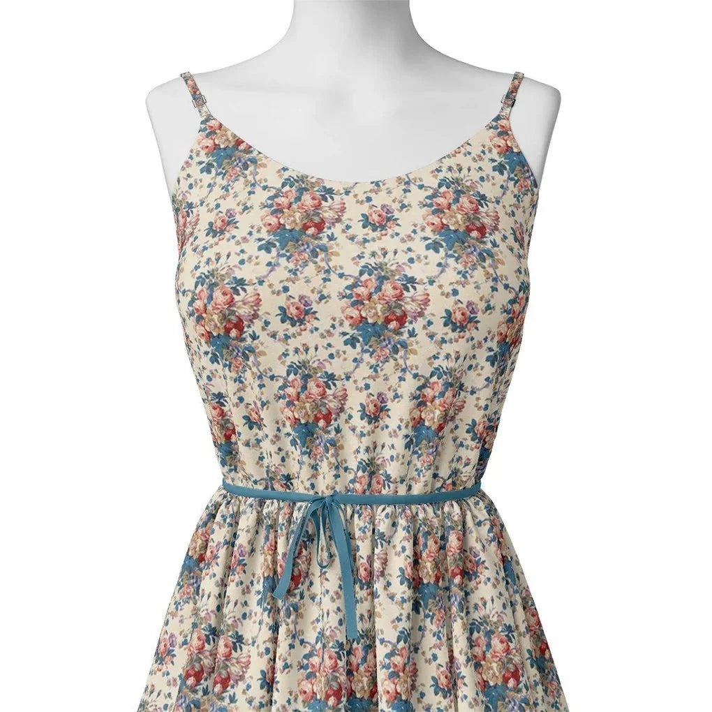 Beautiful Ditsy Flowers On Blue Digital Printed Fabric - Upada Silk – us 0 ta05681 110 beautiful ditsy flowers on blue digital printed fabric upada silk 2