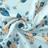 Flower On Ocean Blue Digital Printed Fabric - Upada Silk – us 0 ta07233p1 110 flower on ocean blue digital printed fabric upada silk 1