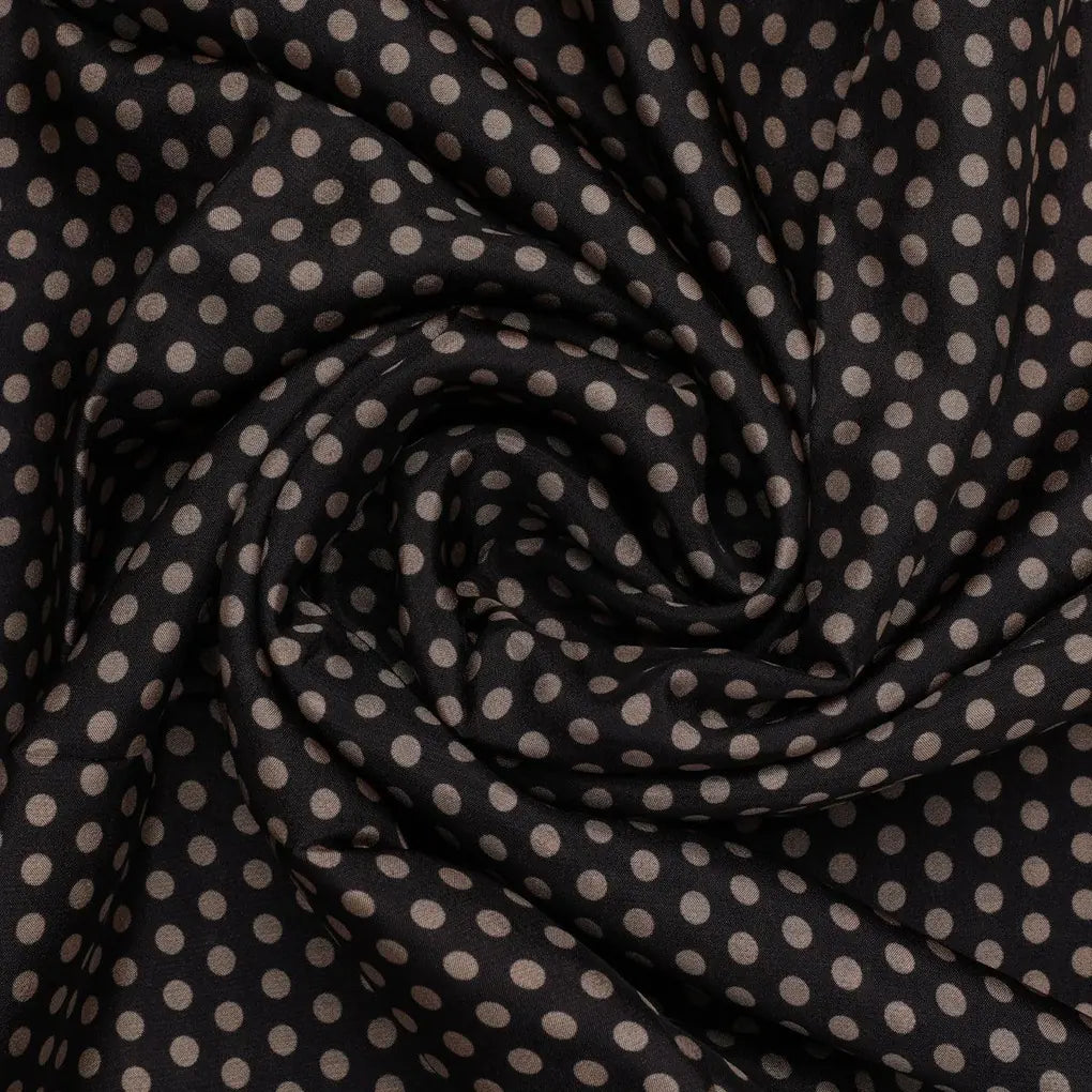 Brown Polka Dot Digital Printed Fabric - Upada Silk – us 0 ta07635 110 brown polka dot digital printed fabric upada silk 1