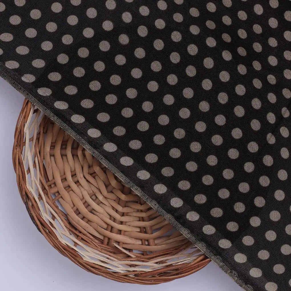 Brown Polka Dot Digital Printed Fabric - Upada Silk – us 0 ta07635 110 brown polka dot digital printed fabric upada silk 2