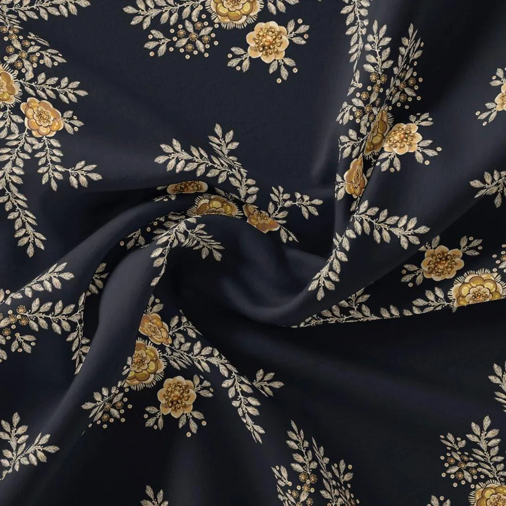 Embroidery Flower And Buds Digital Printed Fabric - Upada Silk – us 0 ta08266p 110 embroidery flower and buds digital printed fabric upada silk 1
