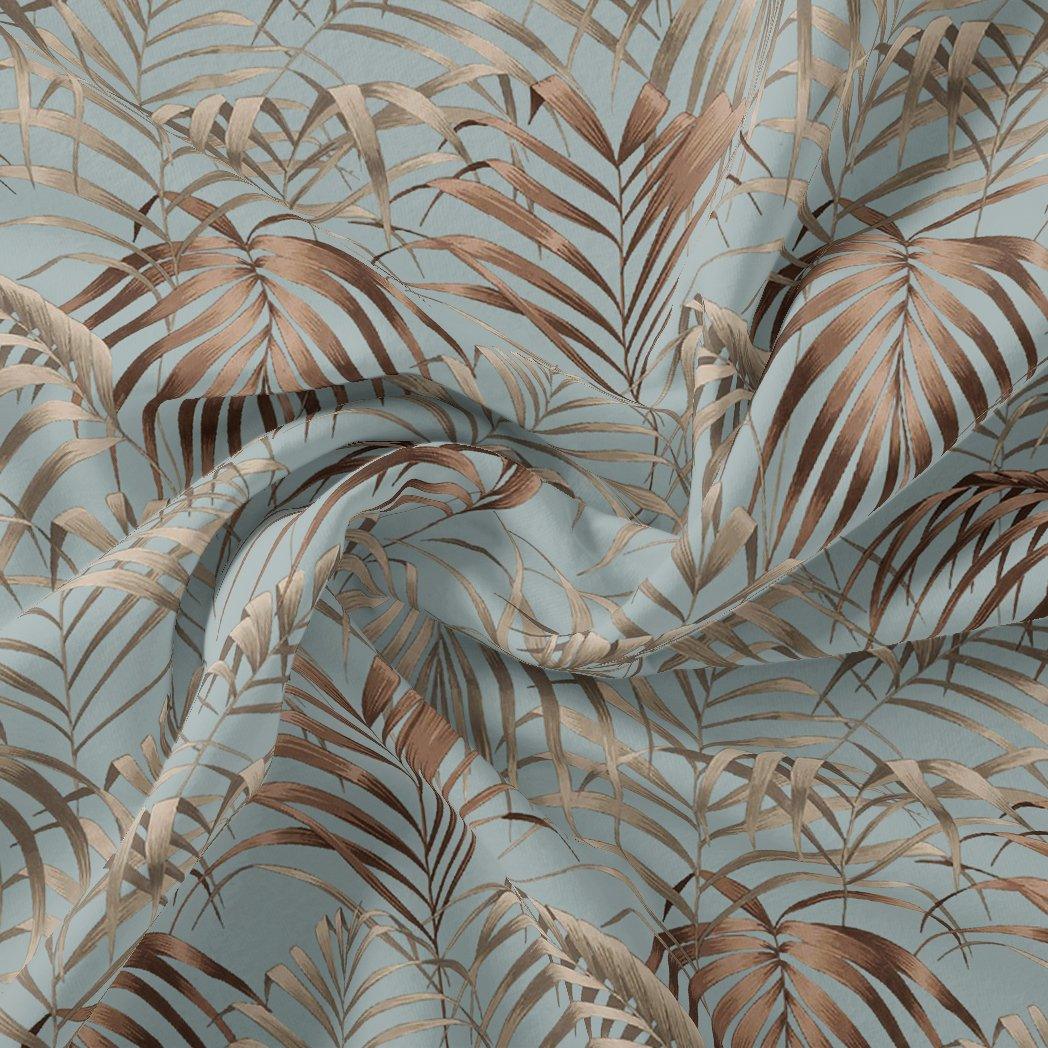 Tropical Garden Leaves Digital Printed Fabric - Upada Silk - FAB VOGUE Studio®