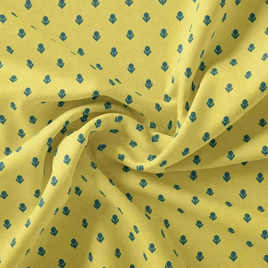 Lemon Yellow Small And Single Motif Allover Digital Printed Fabric - Upada Silk – us 0 ta7590p2 110 lemon yellow small and single motif allover digital printed fabric upada silk 1