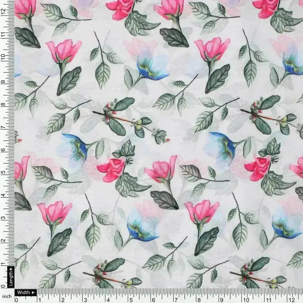 Flower With Olive Leaf Digital Printed Fabric - Weightless – we 0 ma0109 110 flower with olive leaf digital printed fabric weightless 4