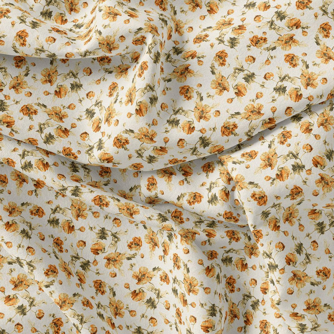 Peach Flower Weightless Printed Fabric - FAB VOGUE Studio®