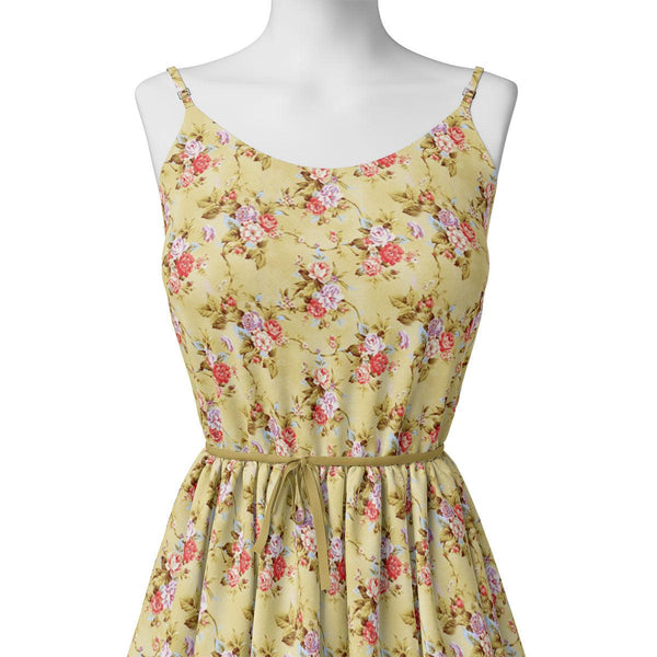 Musterd Yellow Flower Weightless Printed Fabric – we 0 ma012210 110 musterd yellow flower weightless printed fabric 2 - alternate view