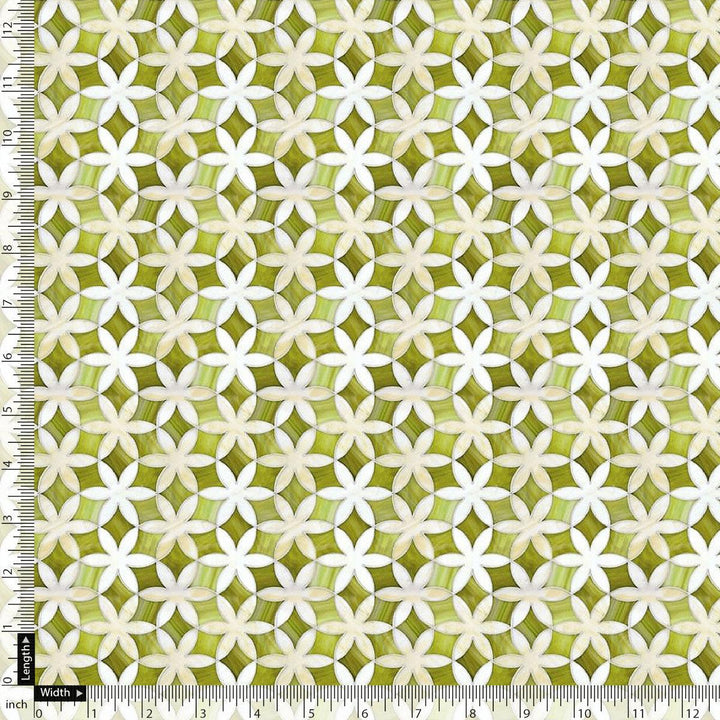 Green Flower Weightless Printed Fabric - FAB VOGUE Studio®