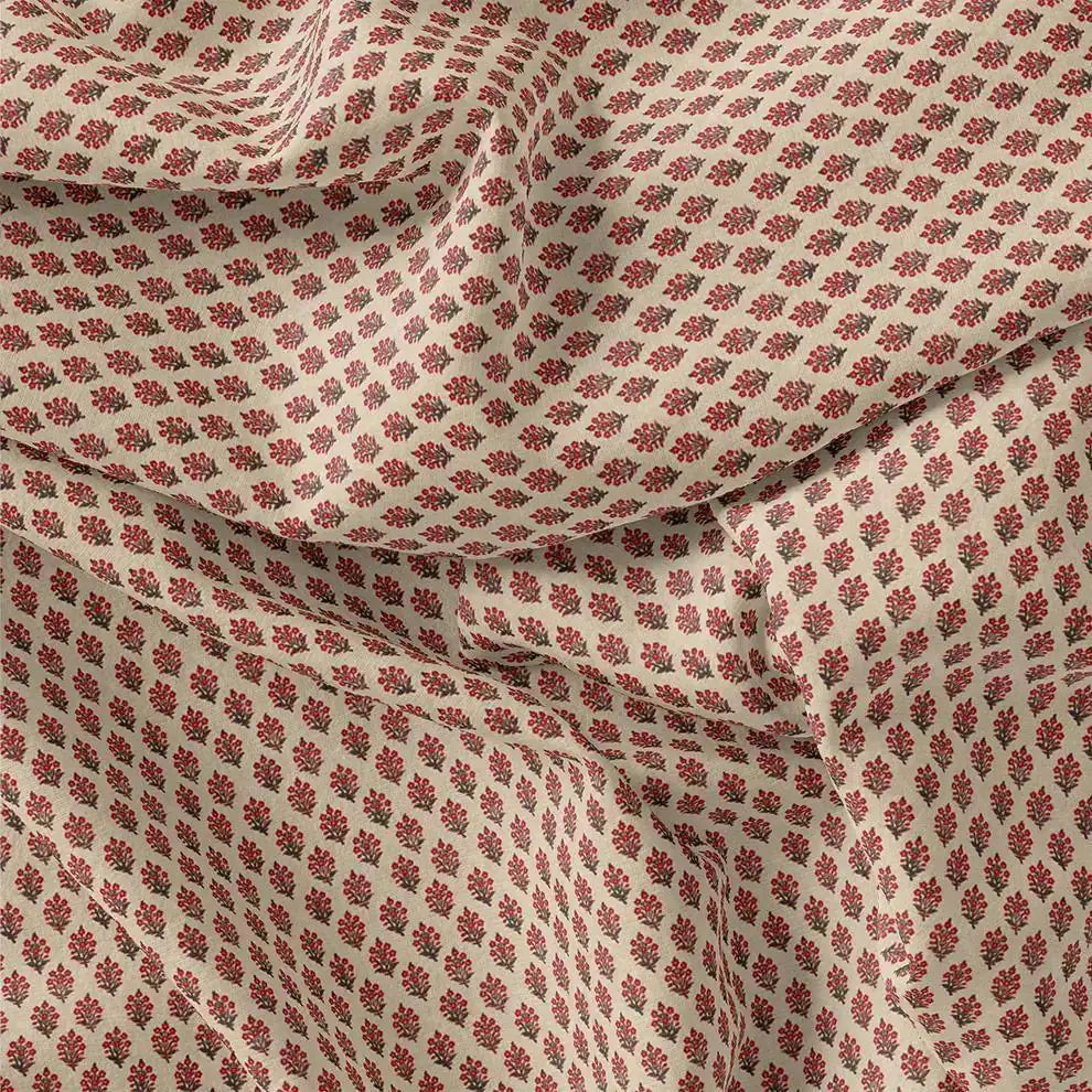 Red Flower Motif Block Digital Printed Fabric - Weightless – we 0 ma012675 110 red flower motif block digital printed fabric weightless 3
