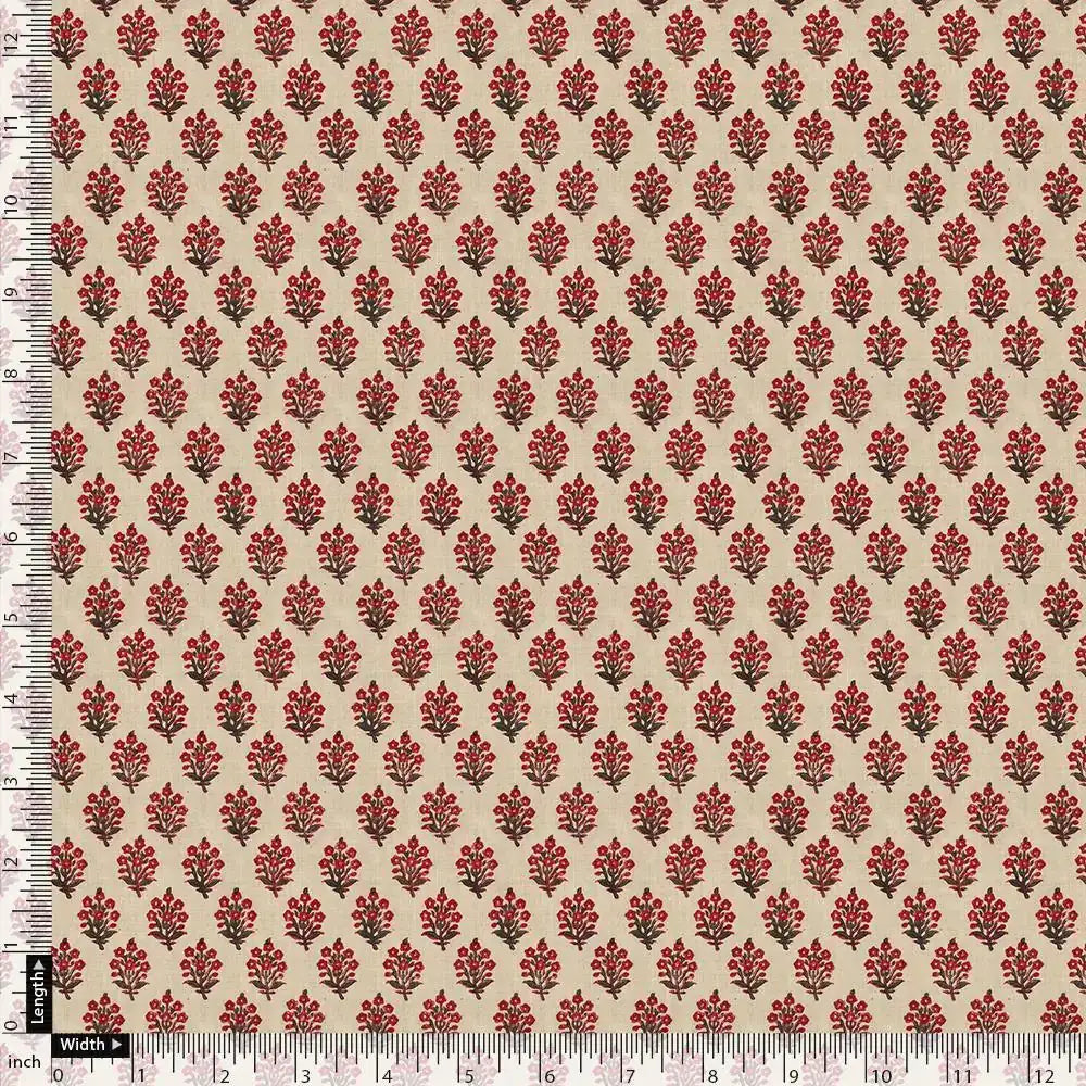 Red Flower Motif Block Digital Printed Fabric - Weightless – we 0 ma012675 110 red flower motif block digital printed fabric weightless 4