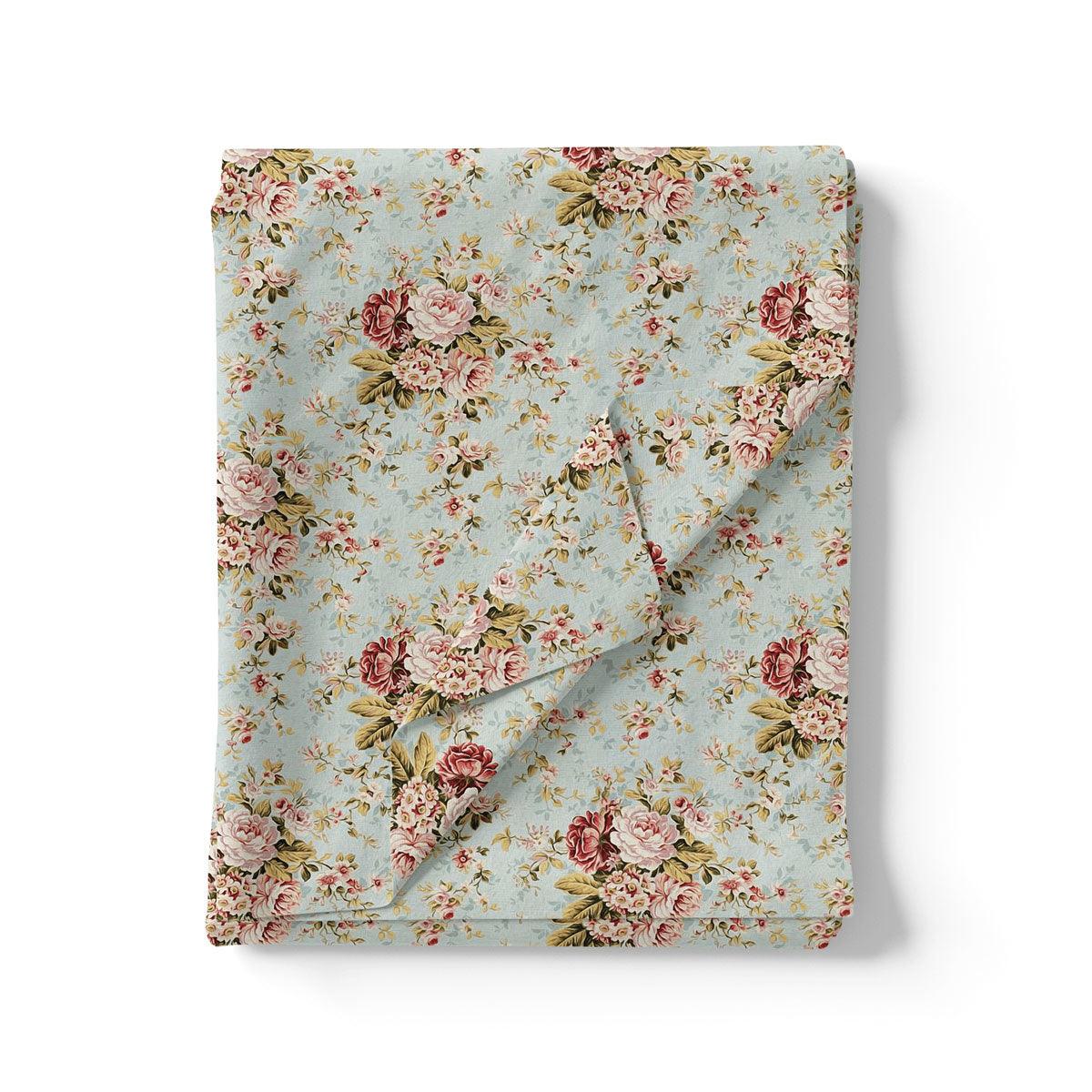 Light Mint Flower Weightless Printed Fabric - FAB VOGUE Studio®