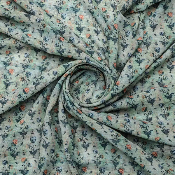 Beautiful Green Seamless Motif Flower Digital Printed Fabric - Weightless – we 0 ma0128 110 beautiful green seamless motif flower digital printed fabric weightless 1