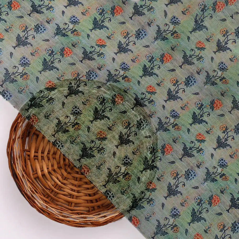 Beautiful Green Seamless Motif Flower Digital Printed Fabric - Weightless – we 0 ma0128 110 beautiful green seamless motif flower digital printed fabric weightless 2