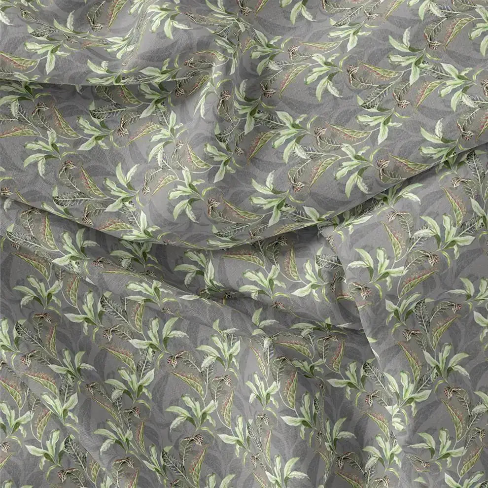 Pista Flower On Grey Digital Printed Fabric  - Weightless – we 0 ma013654 110 pista flower on grey digital printed fabric weightless 1