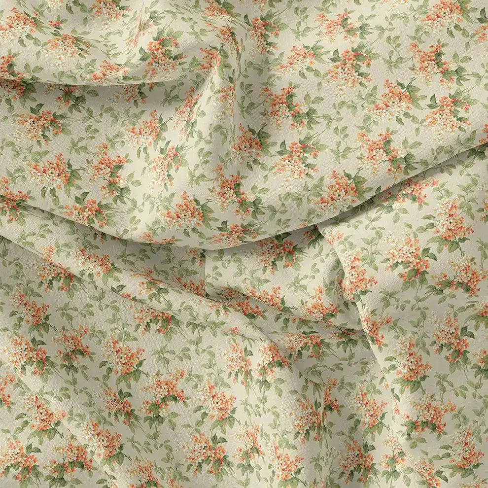Painted Orange Flower Chintz Digital Printed Fabric  - Weightless – we 0 ma013660 110 painted orange flower chintz digital printed fabric weightless 1