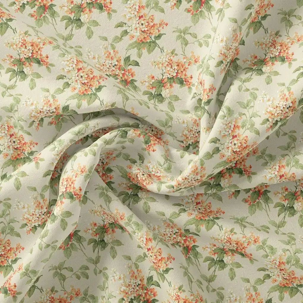 Painted Orange Flower Chintz Digital Printed Fabric  - Weightless – we 0 ma013660 110 painted orange flower chintz digital printed fabric weightless 3