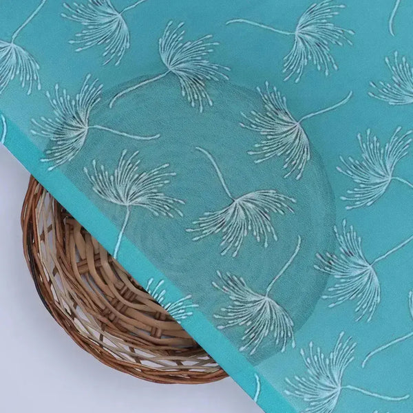 White Floating Flower Digital Printed Fabric - Weightless – we 0 ma0139 110 white floating flower digital printed fabric weightless 2 - alternate view