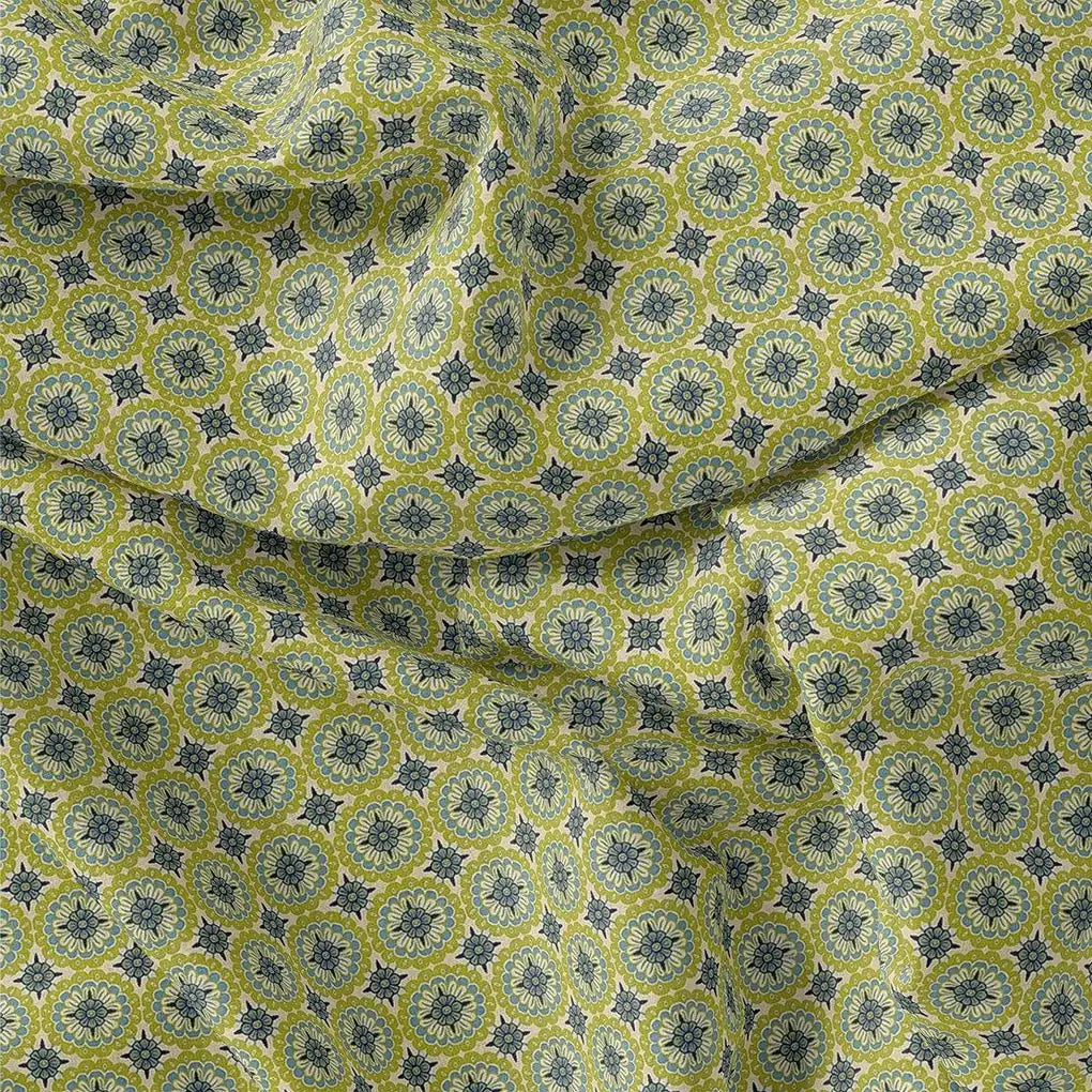 Attractive Tiny Green Link Flower Digital Printed Fabric - Weightless – we 0 ma014921 110 attractive tiny green link flower digital printed fabric weightless 3